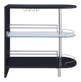 Adolfo Glossy Black/Clear 3-Tier Bar Table from Coaster - Luna Furniture