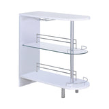 Adolfo Glossy White/Clear 3-Tier Bar Table from Coaster - Luna Furniture