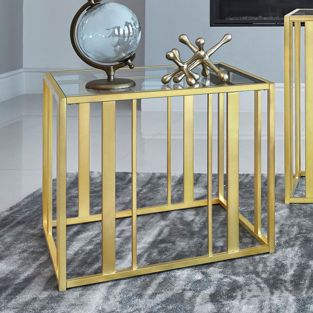 Adri Metal Frame End Table Matte Brass from Coaster - Luna Furniture