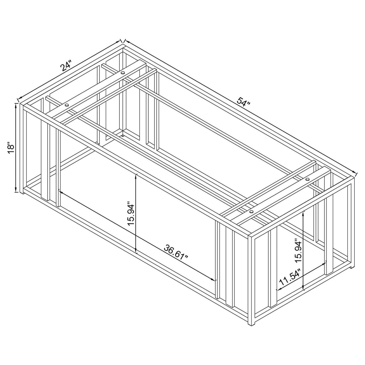 Adri Rectangular Glass Top Coffee Table Clear and Black Nickel - 708358 - Luna Furniture