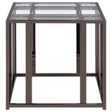 Adri Rectangular Glass Top End Table Clear and Black Nickel - 708357 - Luna Furniture