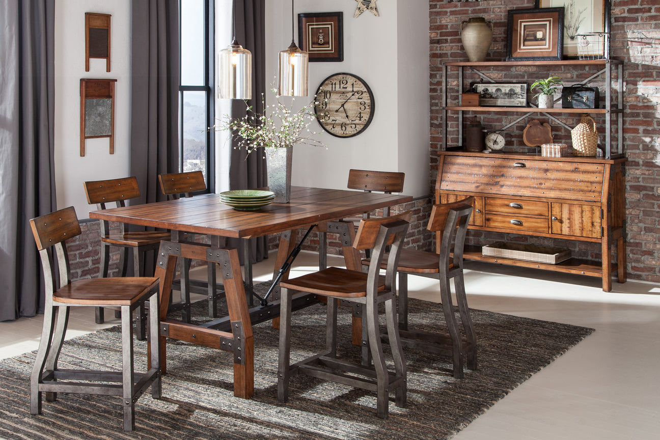 Holverson Rustic Brown Counter Height Set from Homelegance - Luna Furniture