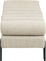 Akeela Linen Textured Fabric Bench Beige from Meridian - Luna Furniture