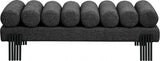 Akeela Linen Textured Fabric Bench Black from Meridian - Luna Furniture