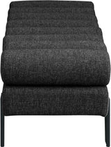 Akeela Linen Textured Fabric Bench Black from Meridian - Luna Furniture