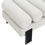 Akeela Linen Textured Fabric Bench Cream from Meridian - Luna Furniture