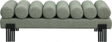 Akeela Linen Textured Fabric Bench Green from Meridian - Luna Furniture