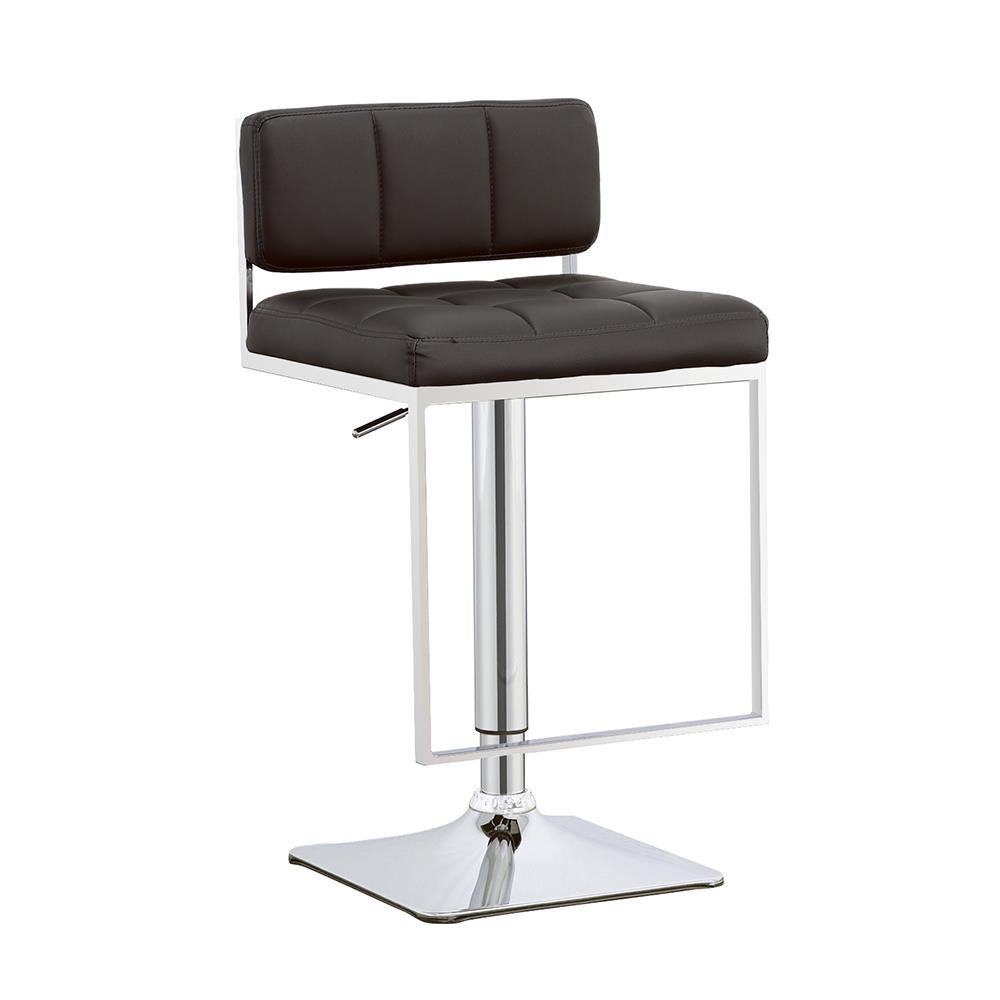 Alameda Chrome/Black Adjustable Bar Stool from Coaster - Luna Furniture