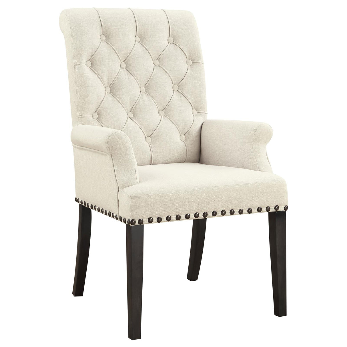 Alana Beige/Smokey Black Upholstered Arm Chair from Coaster - Luna Furniture