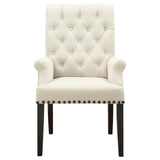 Alana Beige/Smokey Black Upholstered Arm Chair from Coaster - Luna Furniture