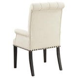 Alana Beige/Smokey Black Upholstered Arm Chair from Coaster - Luna Furniture