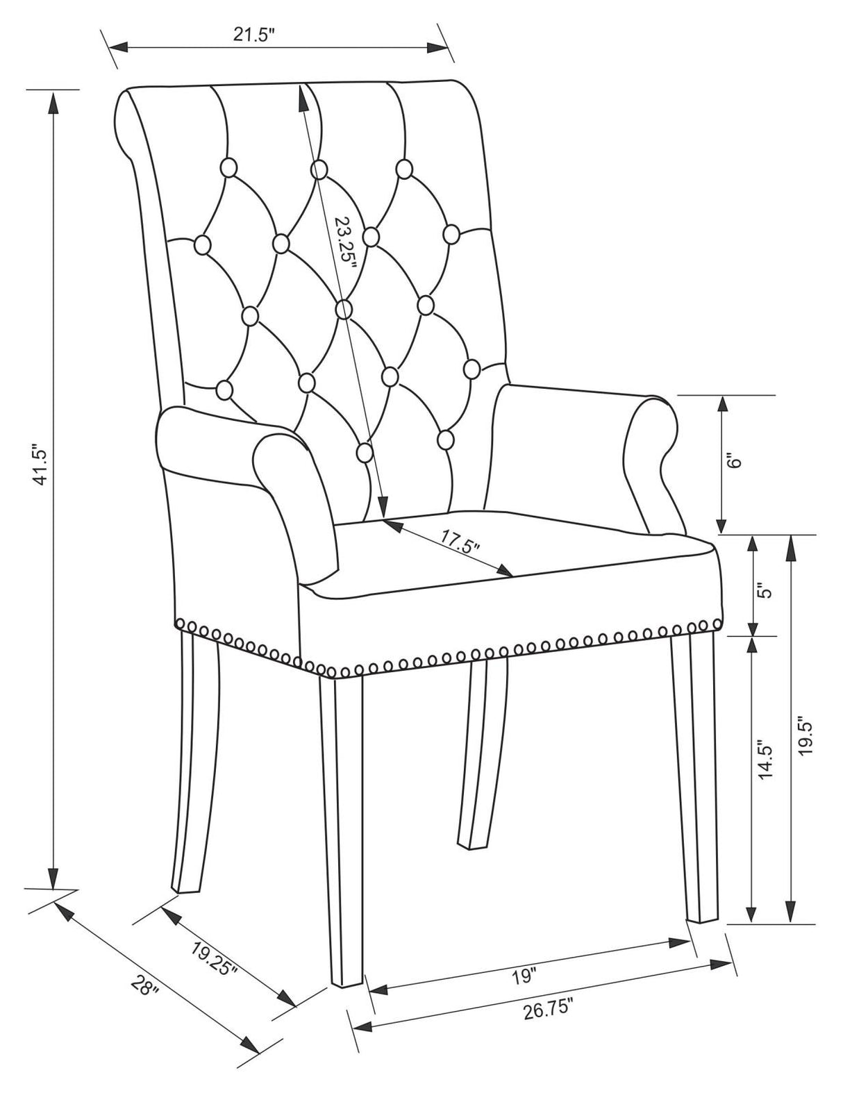 Alana Beige/Smokey Black Upholstered Arm Chair from Coaster - Luna Furniture