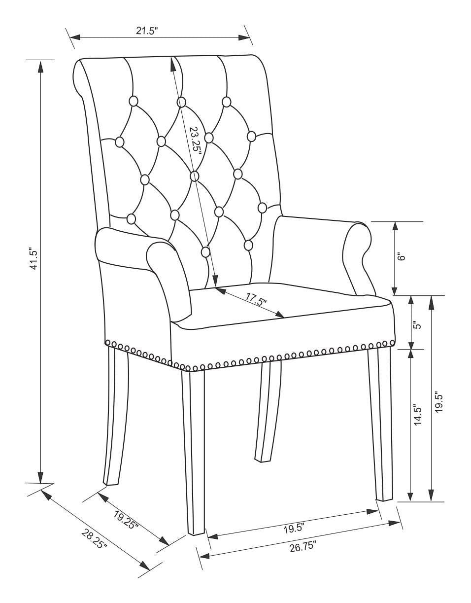 Alana Upholstered Tufted Arm Chair with Nailhead Trim from Coaster - Luna Furniture