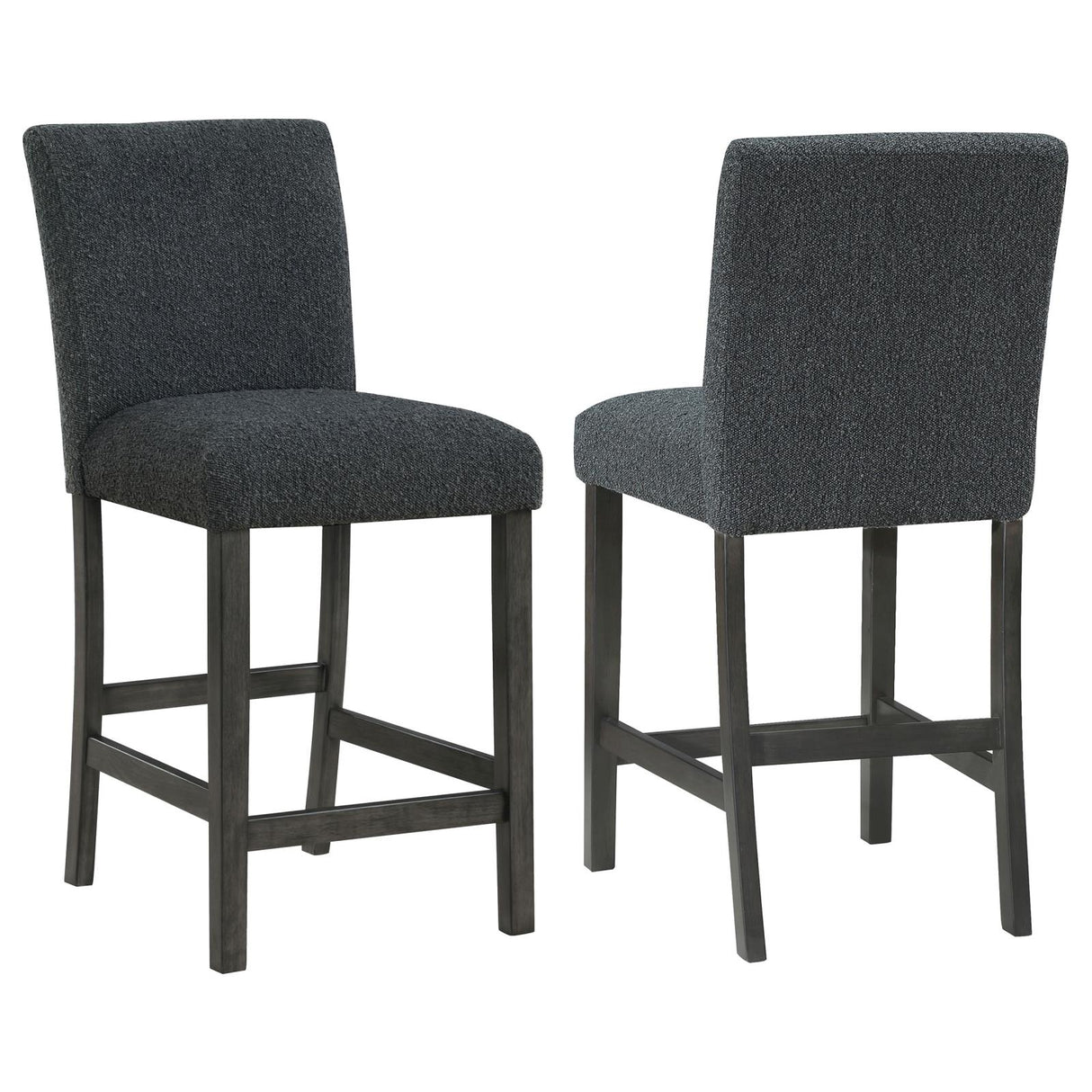 Alba Boucle Upholstered Counter Height Dining Chair Black and Charcoal Grey (Set of 2) from Coaster - Luna Furniture