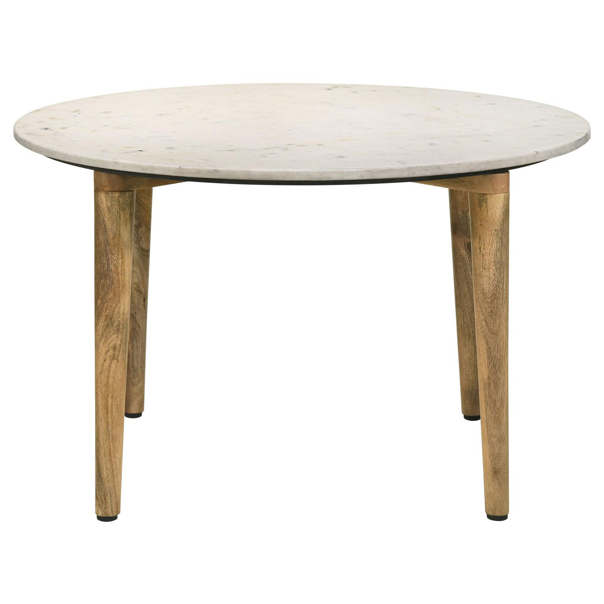 Aldis Round Marble Top Coffee Table White and Natural from Coaster - Luna Furniture