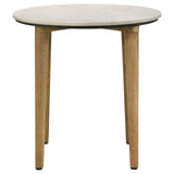 Aldis Round Marble Top End Table White and Natural from Coaster - Luna Furniture