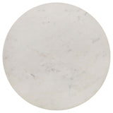 Aldis Round Marble Top End Table White and Natural from Coaster - Luna Furniture