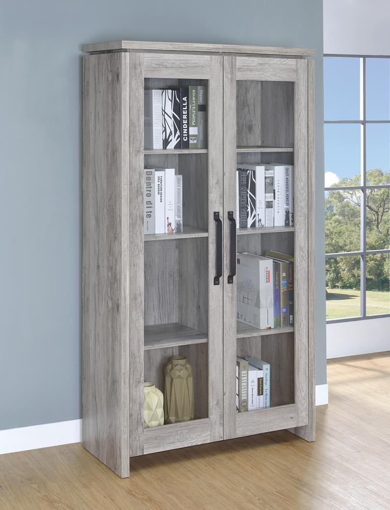 Alejo Gray Driftwood 2-Door Tall Cabinet from Coaster - Luna Furniture