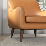 Alex Tan Leather Lounge Chair - AFC00082 - Luna Furniture