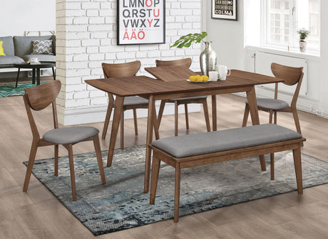 Alfredo Dining Room Set Natural Walnut/Gray - 108080-S6 - Luna Furniture