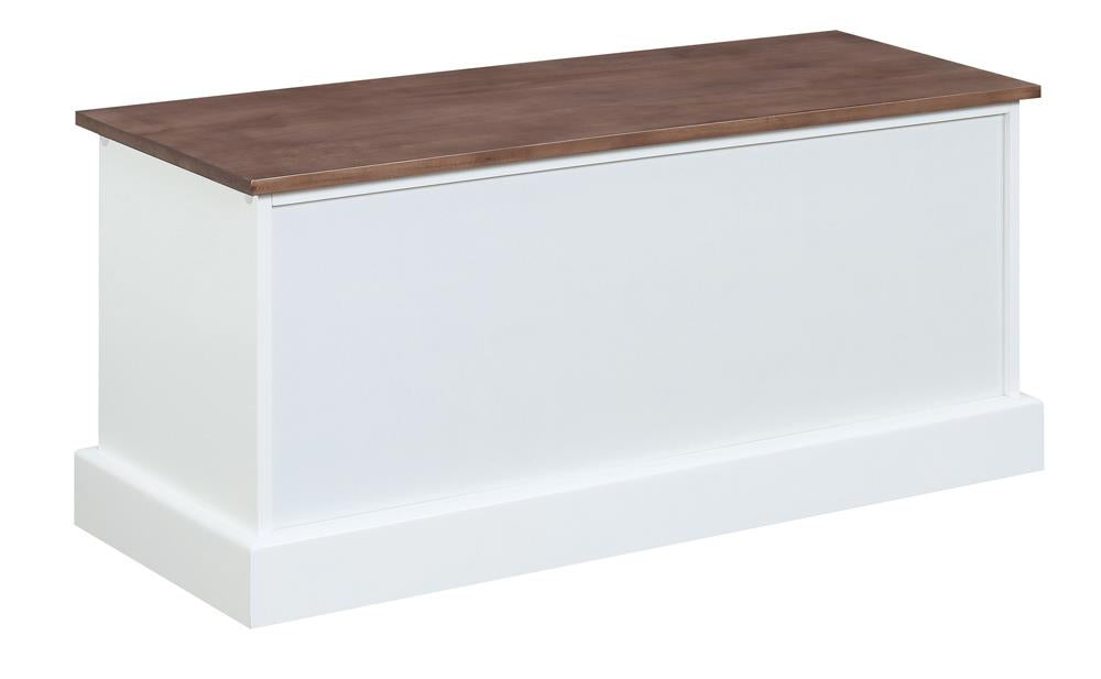 Alma 3-drawer Storage Bench Weathered Brown and White - 911196 - Luna Furniture