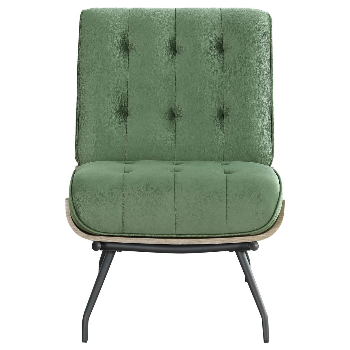 Aloma Armless Tufted Accent Chair Green - 907502 - Luna Furniture