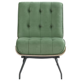 Aloma Armless Tufted Accent Chair Green - 907502 - Luna Furniture