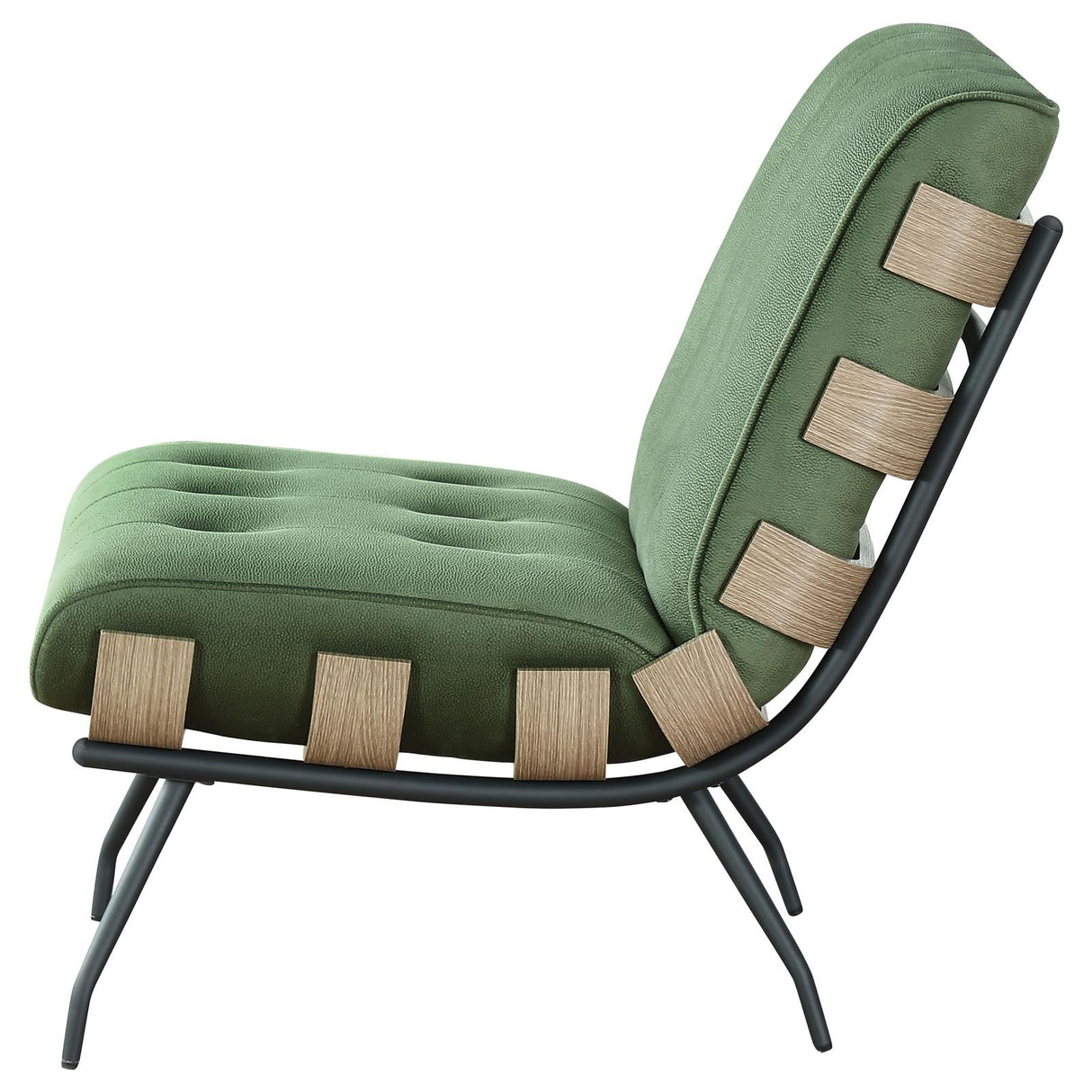 Aloma Armless Tufted Accent Chair Green - 907502 - Luna Furniture