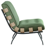 Aloma Armless Tufted Accent Chair Green - 907502 - Luna Furniture