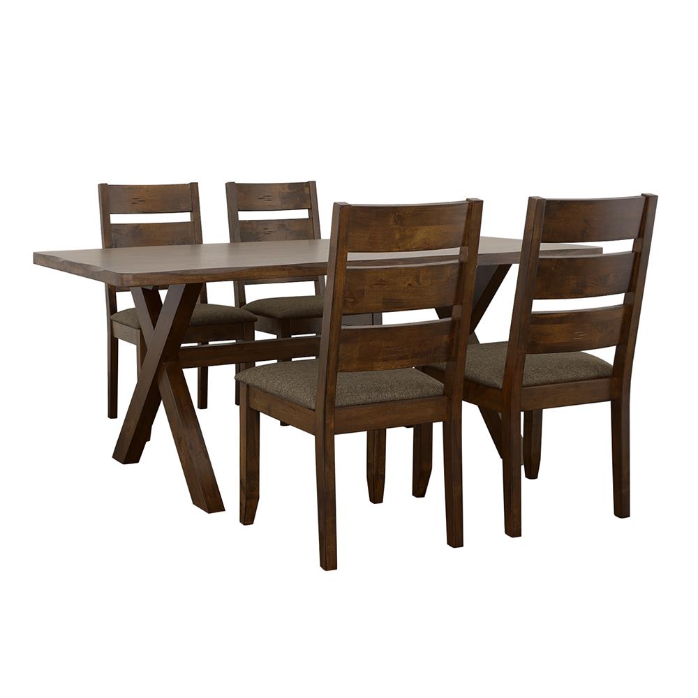 Alston Knotty Nutmeg/Gray 5-Piece Dining Set from Coaster - Luna Furniture