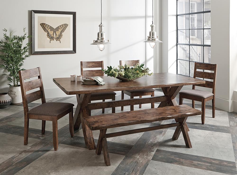 Alston Knotty Nutmeg/Gray 6-Piece Dining Set from Coaster - Luna Furniture