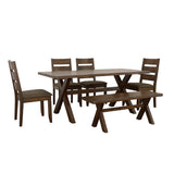 Alston Knotty Nutmeg/Gray 6-Piece Dining Set from Coaster - Luna Furniture