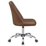 Althea Brown/Chrome Upholstered Tufted Back Office Chair from Coaster - Luna Furniture