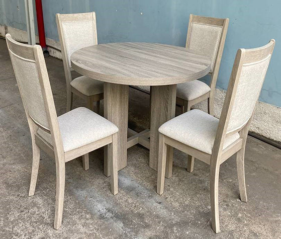 Amara Driftwood 5-Piece Round Dining Set from Crown Mark - Luna Furniture