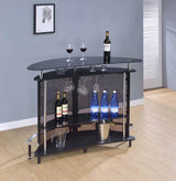 Amarillo Black/Chrome 2-Tier Bar Unit from Coaster - Luna Furniture