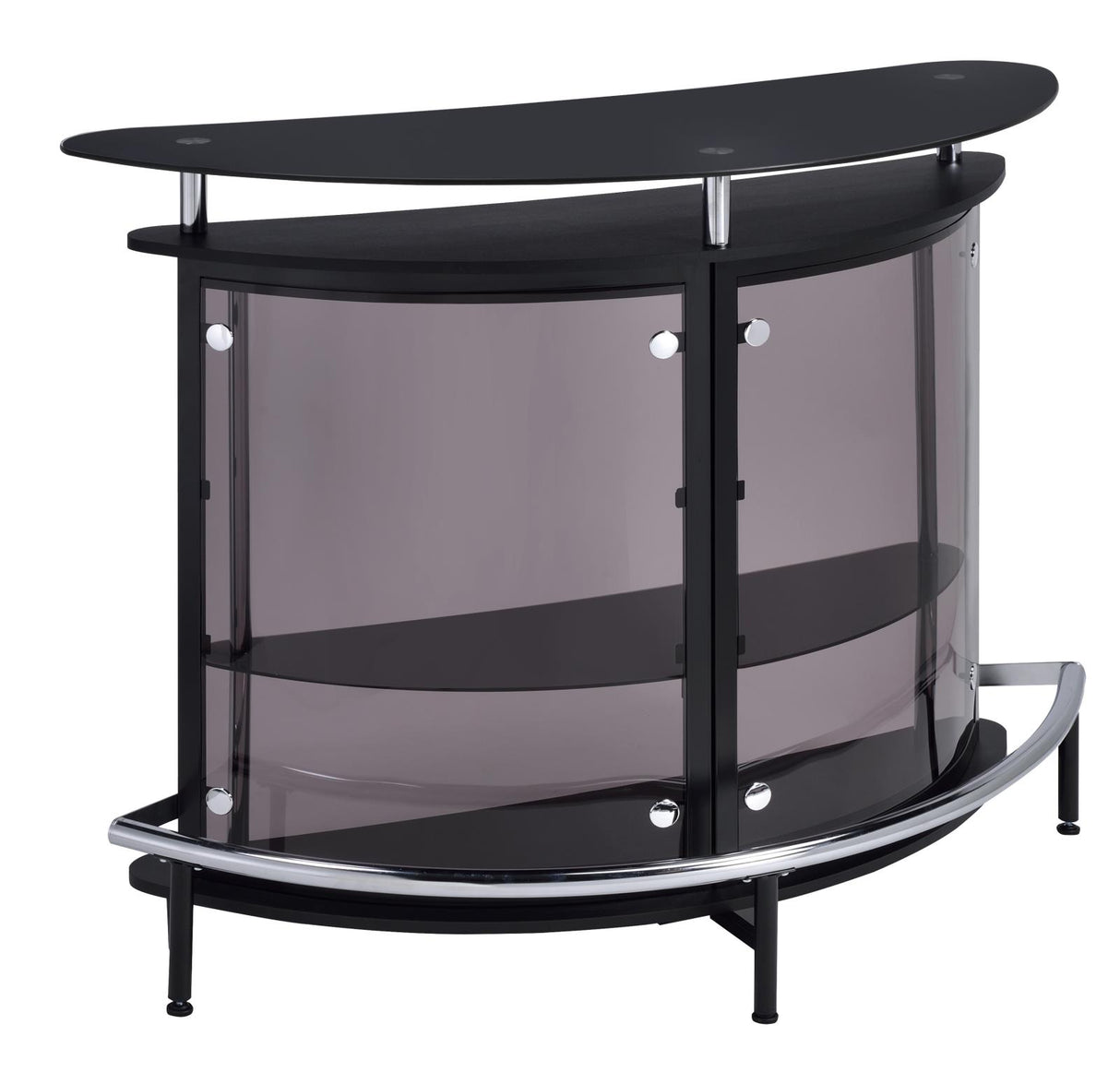 Amarillo Black/Chrome 2-Tier Bar Unit from Coaster - Luna Furniture