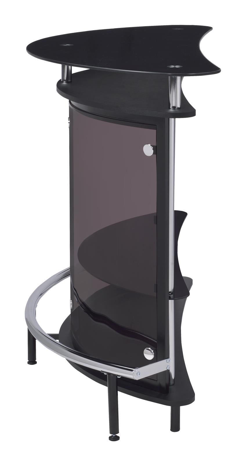 Amarillo Black/Chrome 2-Tier Bar Unit from Coaster - Luna Furniture