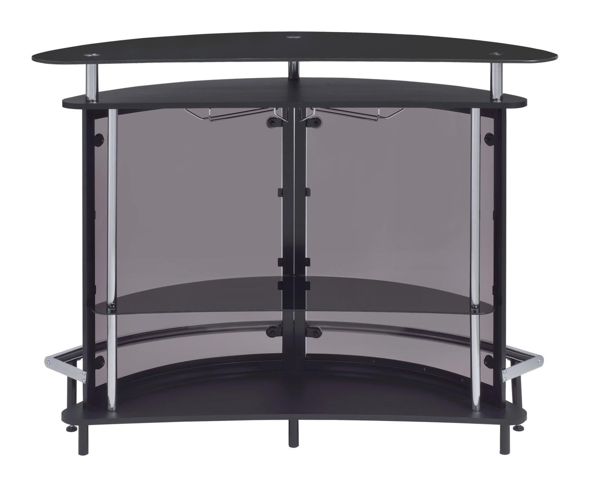 Amarillo Black/Chrome 2-Tier Bar Unit from Coaster - Luna Furniture