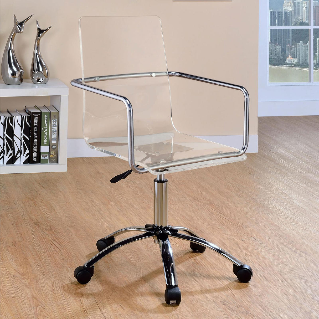 Amaturo Clear/Chrome Office Chair with Casters from Coaster - Luna Furniture