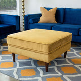 Amber Mid-Century Modern Square Upholstered Ottoman Burnt Orange Velvet - AFC00155 - Luna Furniture