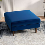 Amber Mid-Century Modern Square Upholstered Ottoman Burnt Orange Velvet - AFC00155 - Luna Furniture