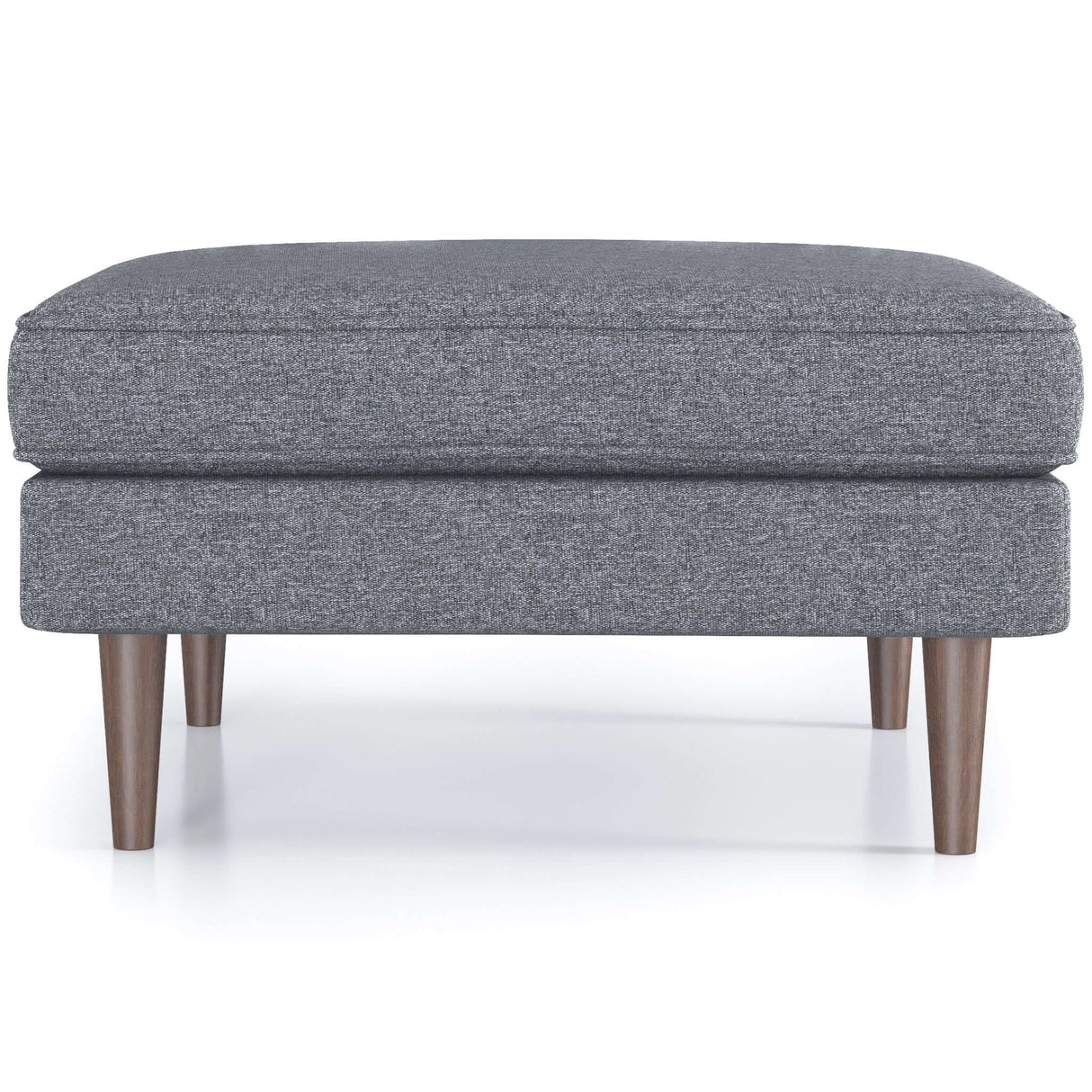 Amber Mid-Century Modern Square Upholstered Ottoman Burnt Orange Velvet - AFC00155 - Luna Furniture