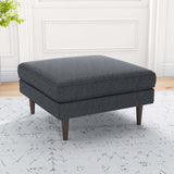 Amber Mid-Century Modern Square Upholstered Ottoman Burnt Orange Velvet - AFC00155 - Luna Furniture