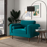 Amber Teal Velvet Lounge Chair - AFC00211 - Luna Furniture