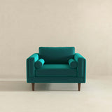 Amber Teal Velvet Lounge Chair - AFC00211 - Luna Furniture