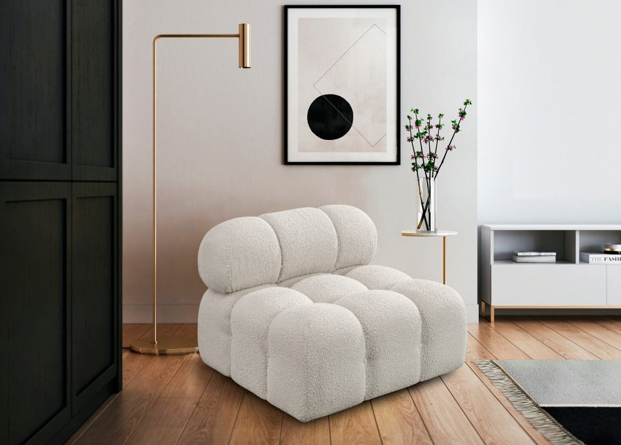 Ames Boucle Fabric Living Room Chair Cream from Meridian - Luna Furniture