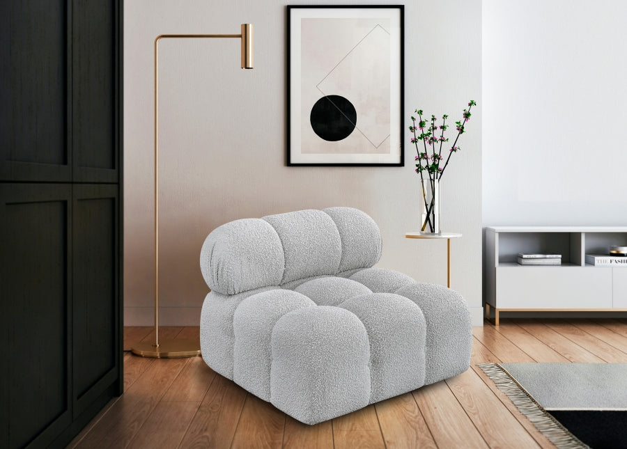 Ames Boucle Fabric Living Room Chair Grey from Meridian - Luna Furniture