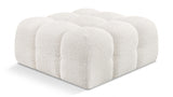 Ames Boucle Fabric Ottoman Cream from Meridian - Luna Furniture