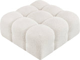 Ames Boucle Fabric Ottoman Cream from Meridian - Luna Furniture