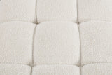 Ames Boucle Fabric Ottoman Cream from Meridian - Luna Furniture